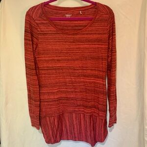 Red & black striped long sleeve top size Medium Toad&Co.